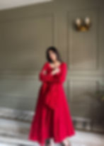 Red Color Embroidery Work Anarkali Suit For Women