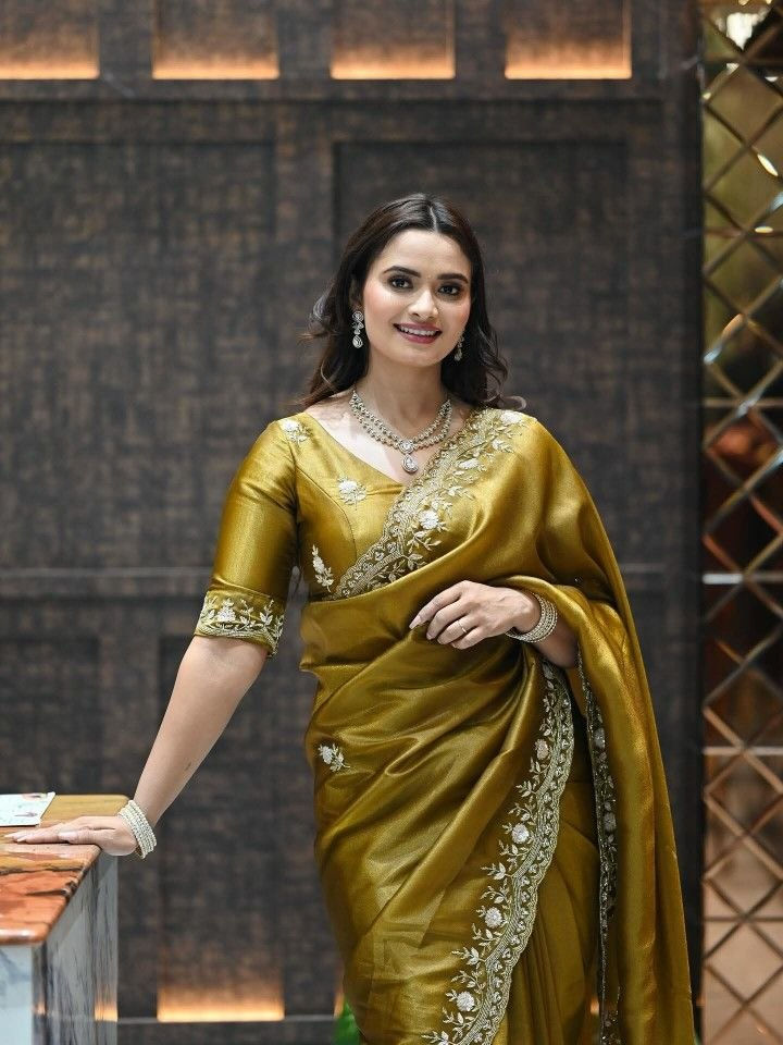 Thumbnail: Designer Yellow Color Saree For Women