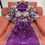 Thumbnail: Designer Purple Colour Heavy Embroidery With Georgette Work Saree