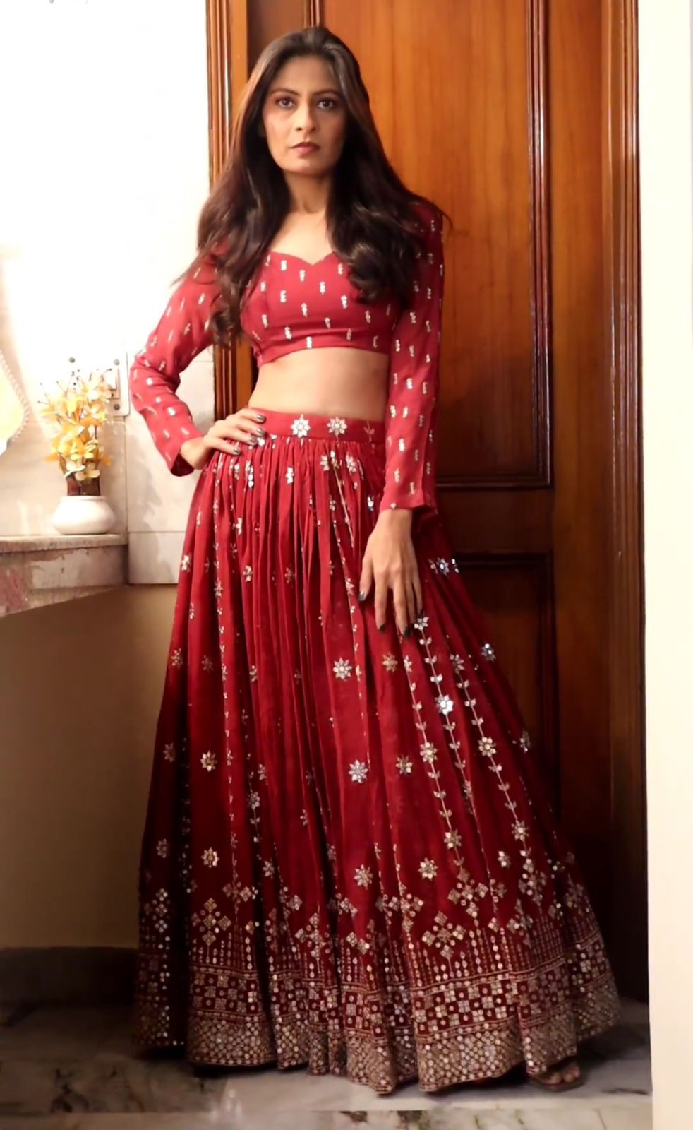 Wedding Wear Sequence With Embroidery Work Lehenga Choli For Women