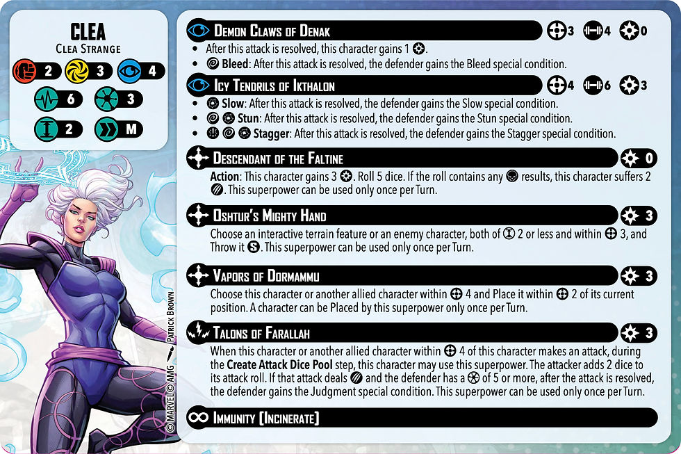 The health buffs make Clea a viable 3-point choice.