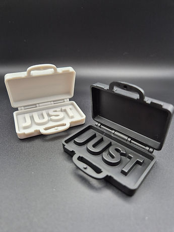 Just in case design in Black and white on a black background