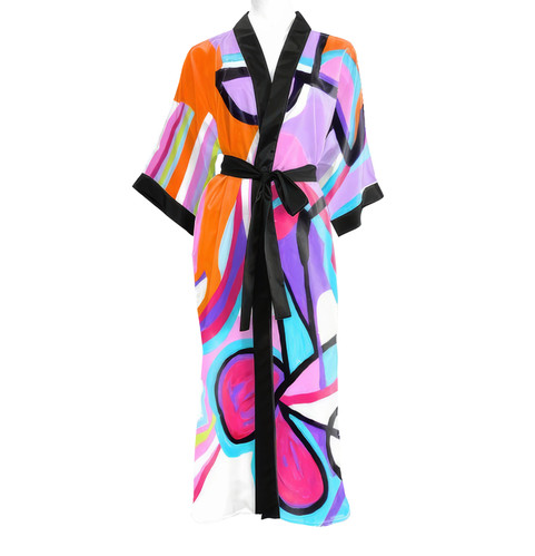 Long Satin Kimono 