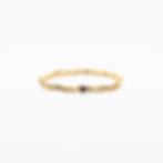 Garnet Solo on Faceted Gold Bracelet | 4mm