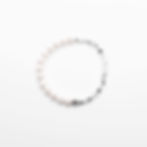 Artisan Crafted Premium Akoya Pearls (6mm) Two-Tone Faceted Silver Bracelet