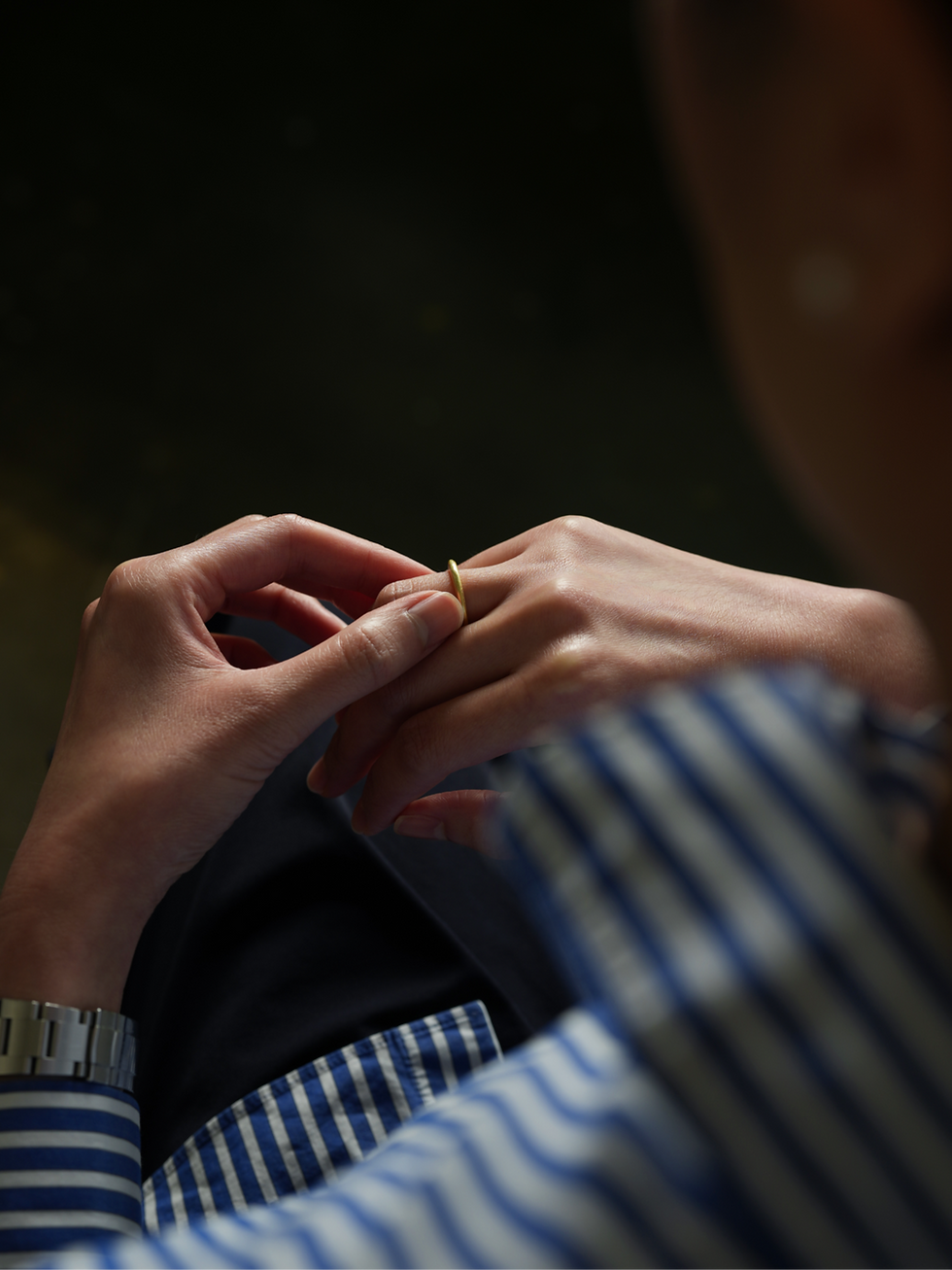Thumbnail: Irregular Brushed Gold Silver Ring