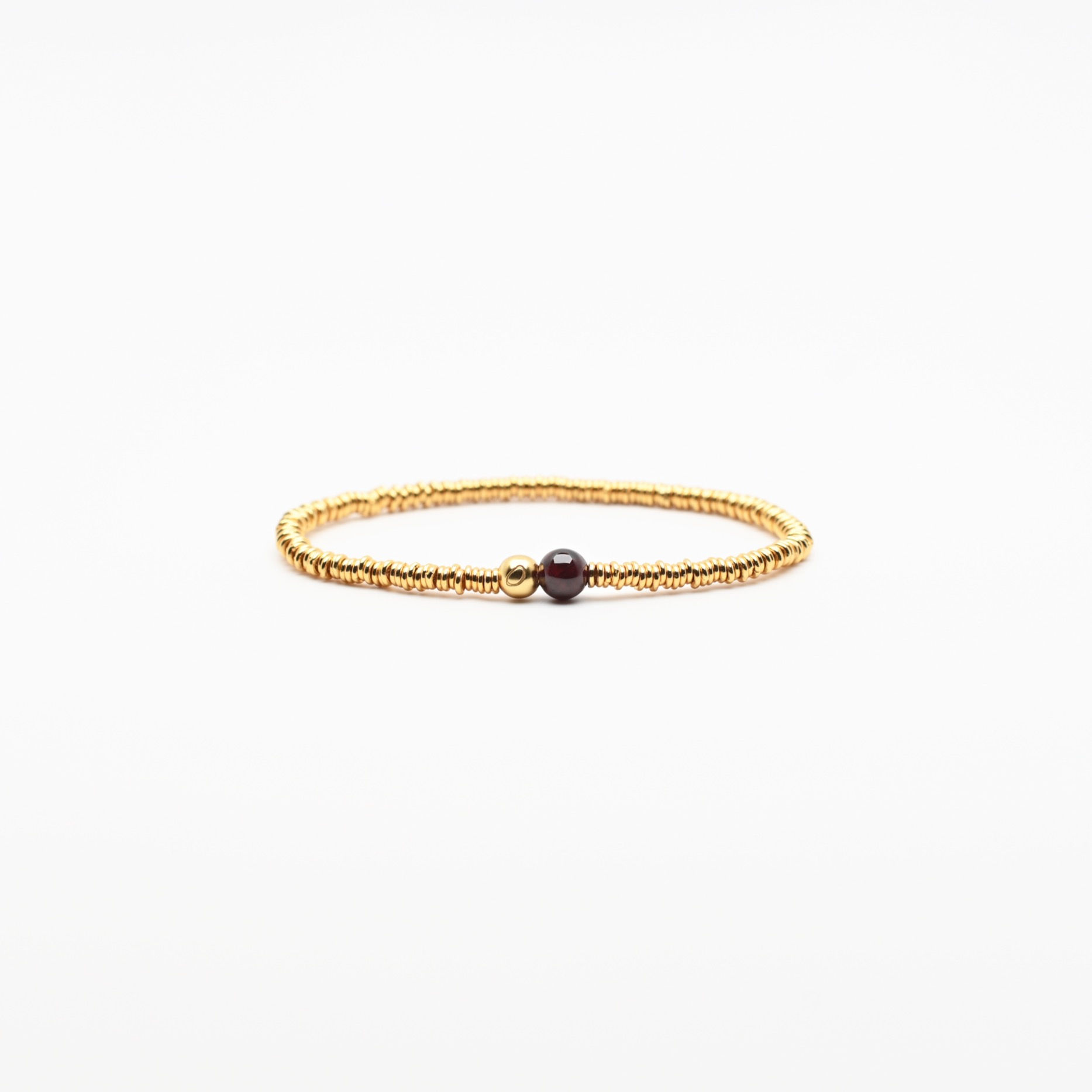 Garnet (6mm) Single Stone on Gold Bracelet