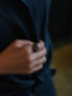 Overlapped Black Onyx Stones Silver Ring