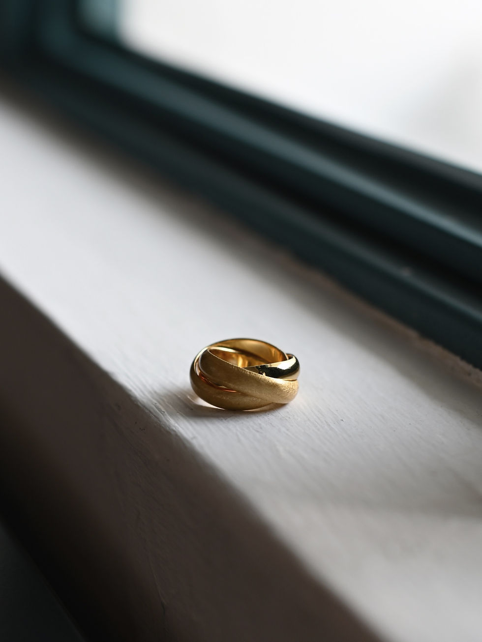 Thumbnail: Trinity Brushed & Polished Gold Ring