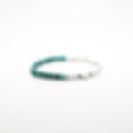 Turquoise (4mm) Two-Tone Faceted Silver Bracelet