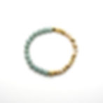 Jade (6mm) Two-Tone Faceted Gold Bracelet