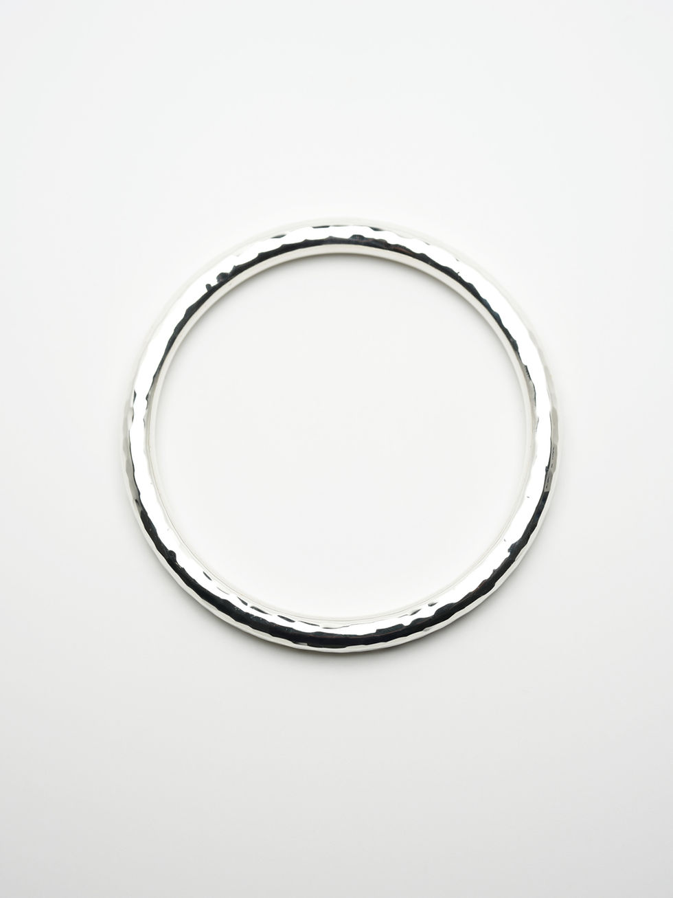 Hammered Chunky Silver Bangle