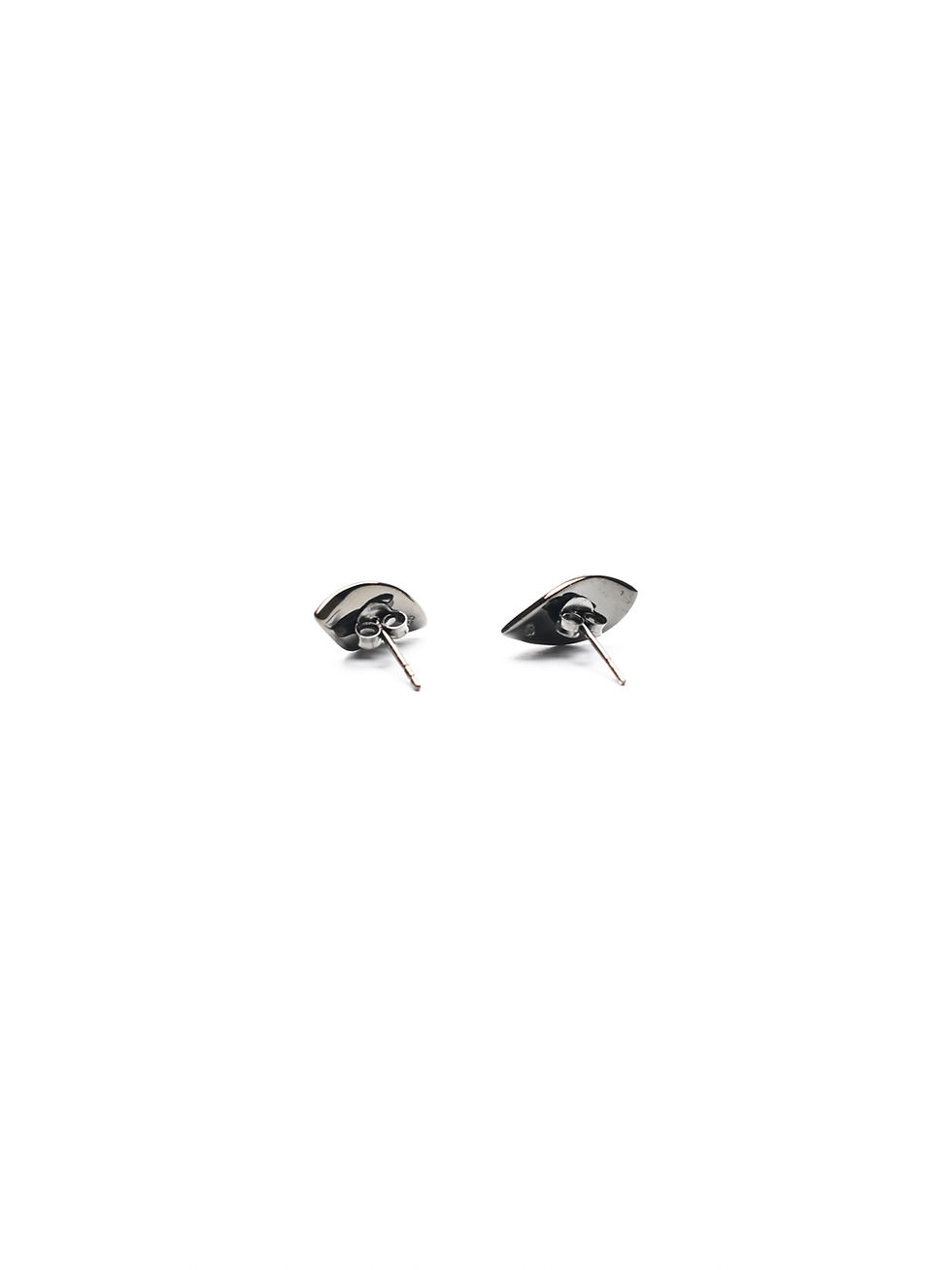 Thumbnail: Black Rhodium Brushed Wavy Leaf Earrings