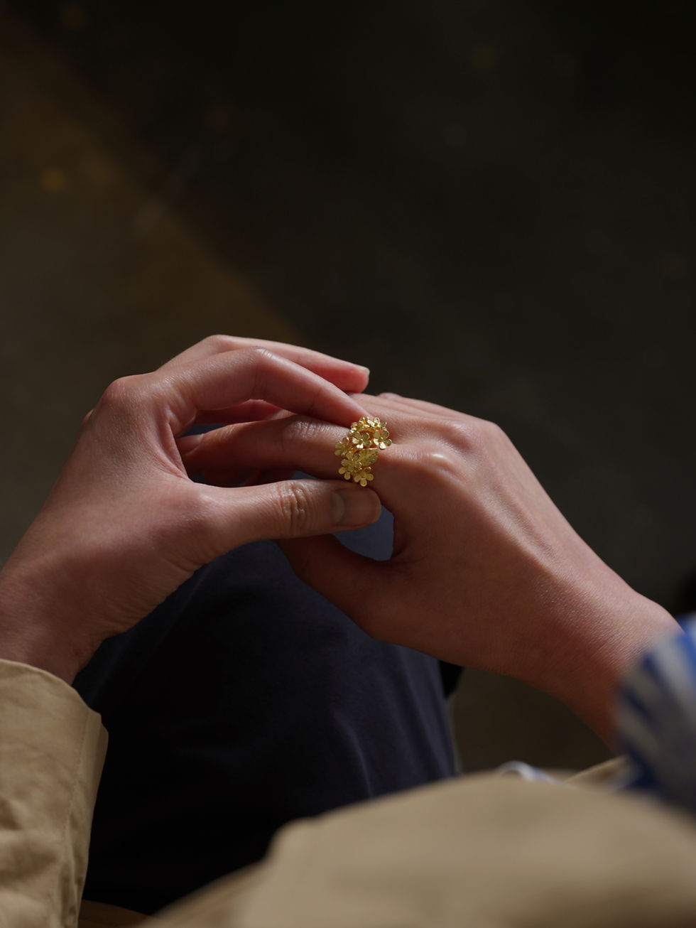 Jasmine Blossom Design Gold Ring