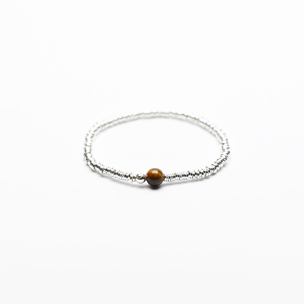 Thumbnail: Tigereye Solo on Silver Bracelet | 6mm