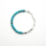 Premium Turquoise & Two-Tone Faceted Silver Bracelet | 6mm
