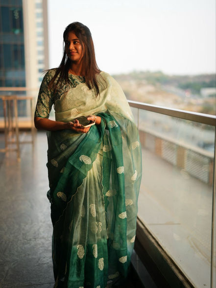 Author Priyanka Edupuganti in an elegant outfit