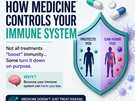 🦷 How Medicine Controls the Immune System — Corticosteroids, Immunosuppressants, and the Biological Trade-Off of Healing