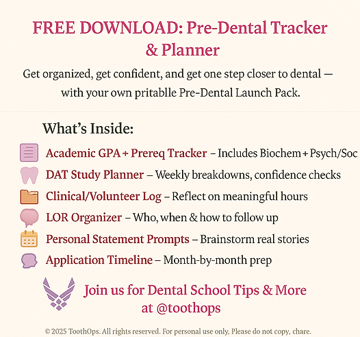 pre-dental application tracker and planner; dental student and hpsp application tracker