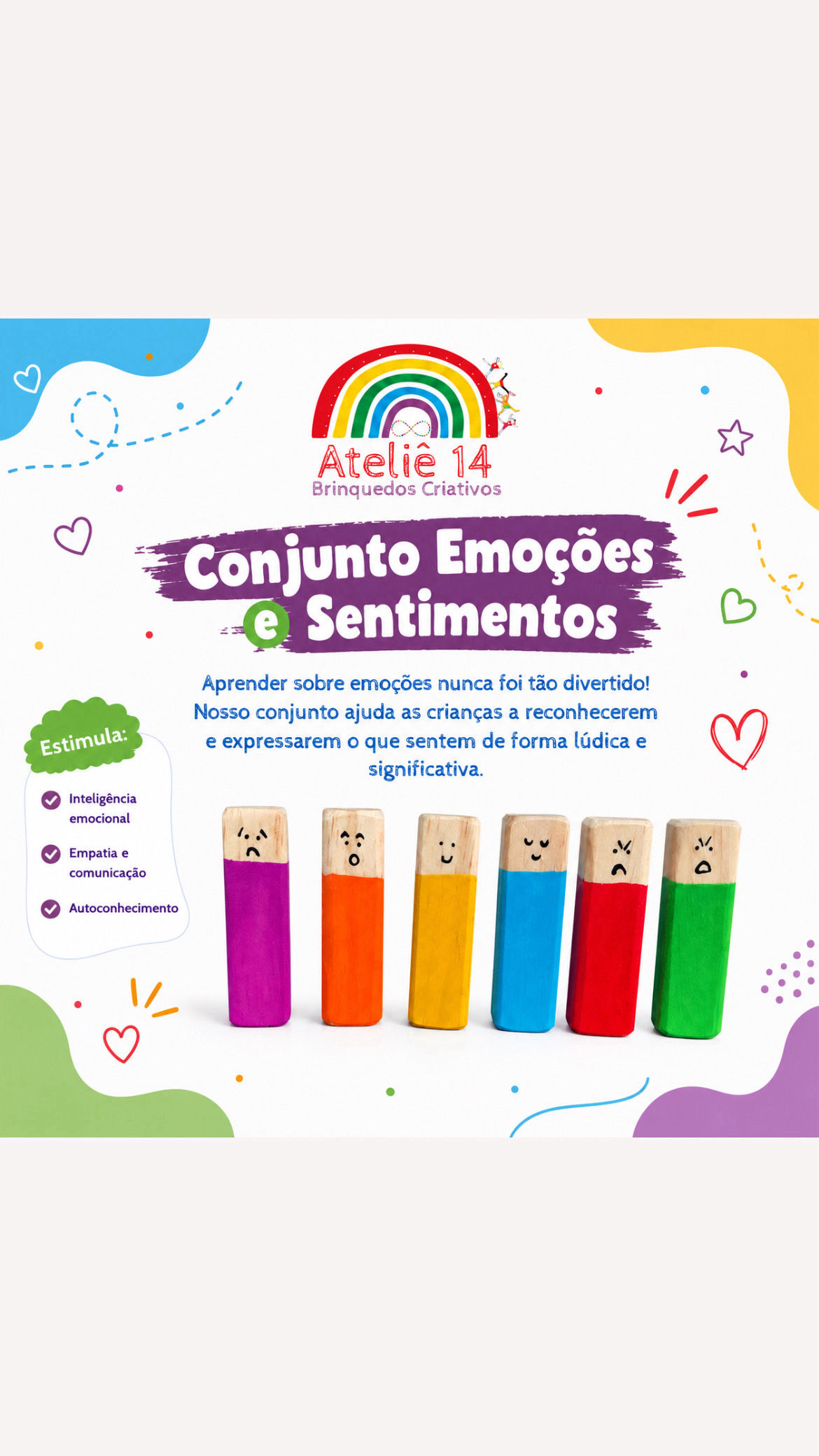 Bonequinhos emoções e sentimentos