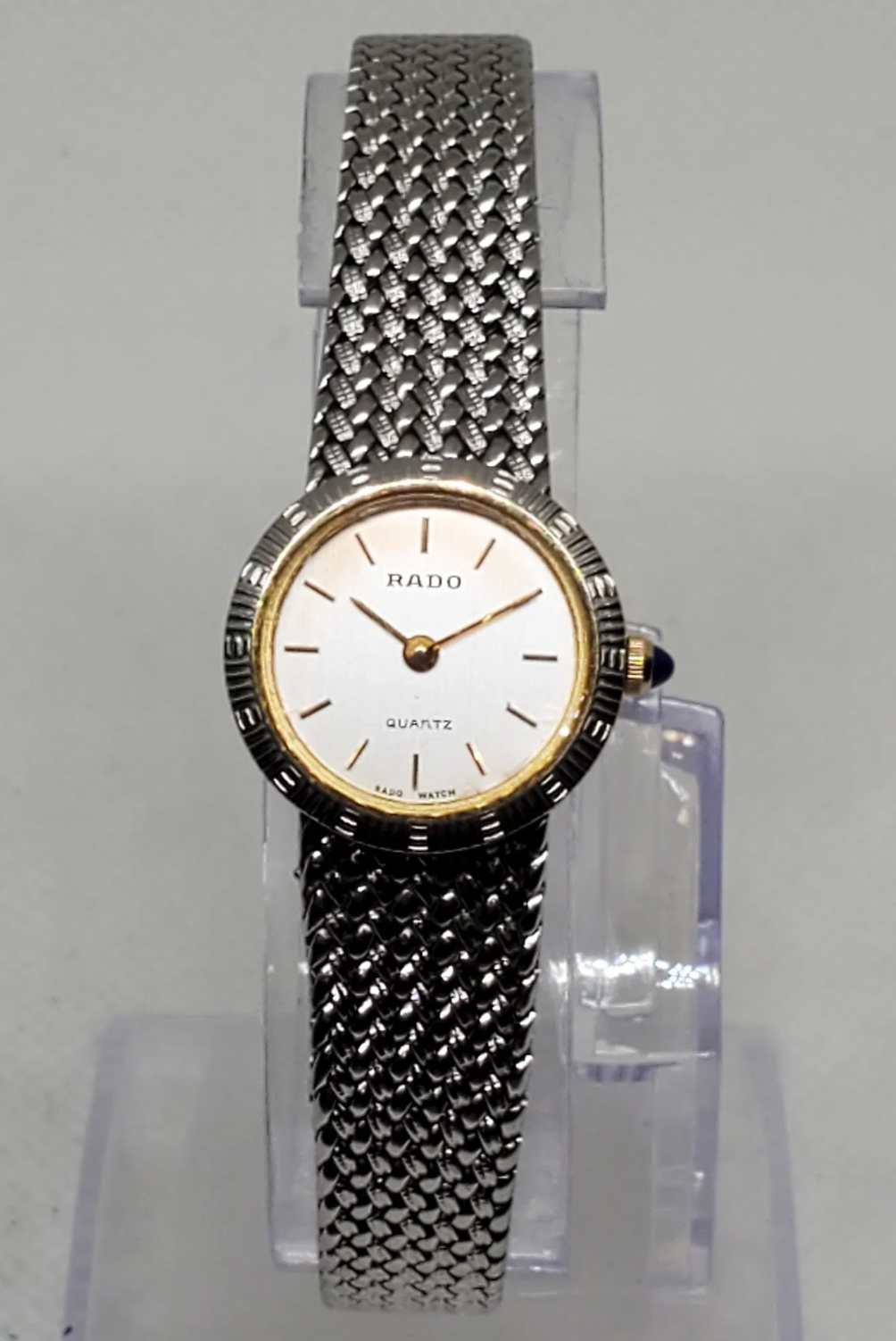 Vintage Rado 133.9570.4 Quartz Silver Dial Dress Watch with Mesh Bracelet