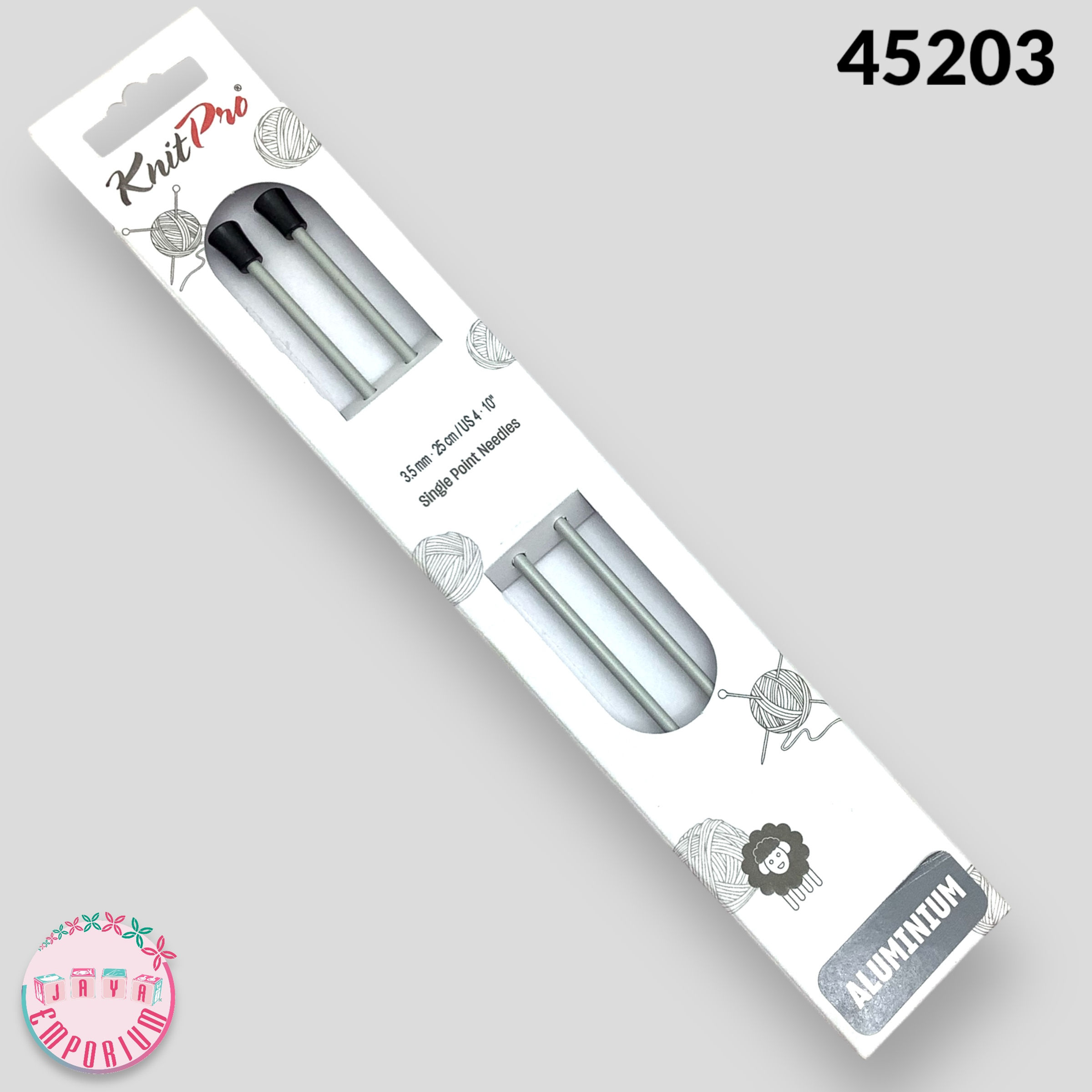 KnitPro 45203 Single Point Knitting Aluminium Needles- 3.50mm - 25cms