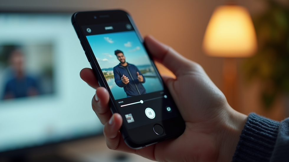 Close-up view of a smartphone showing a live video on social media