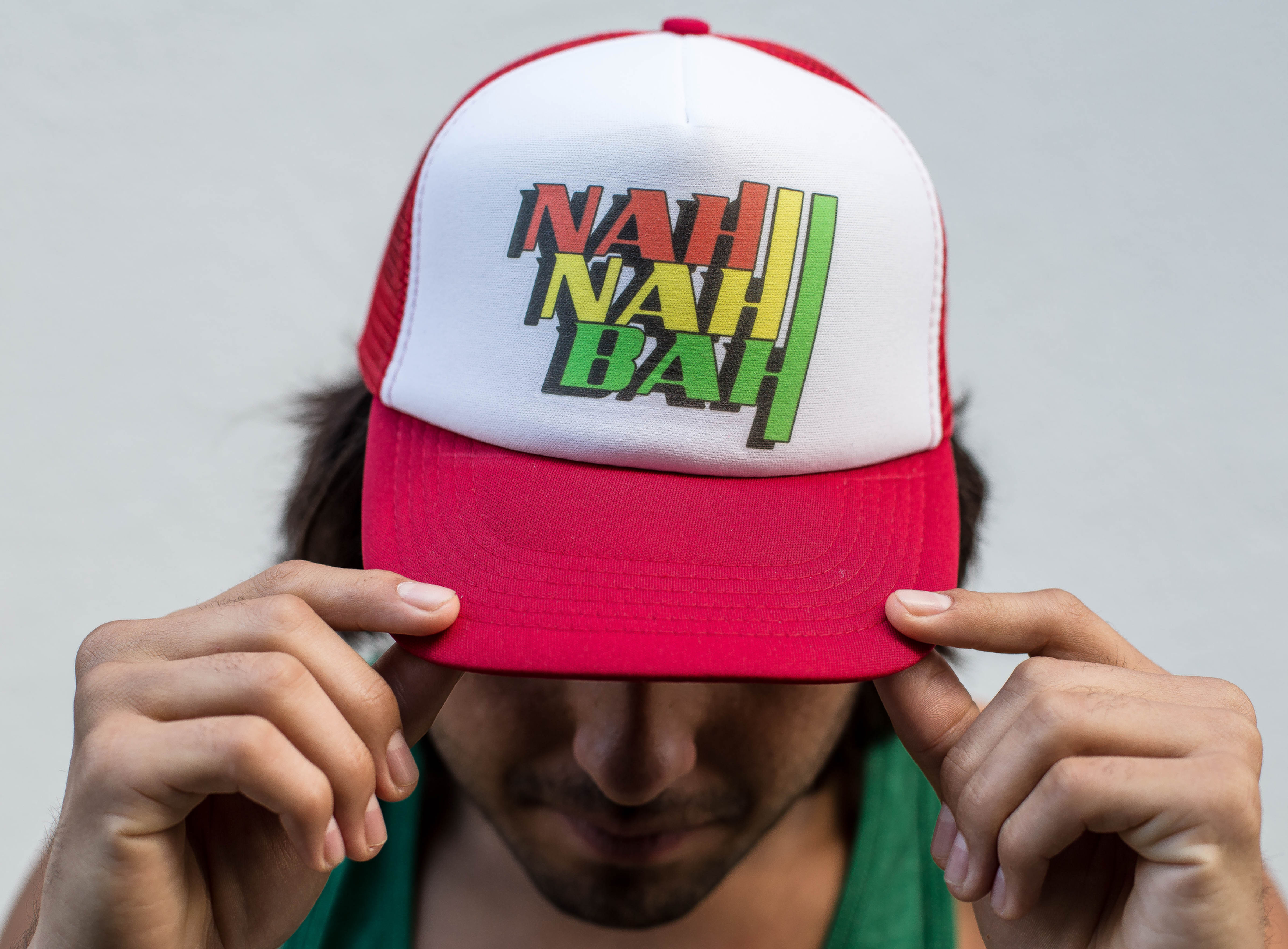 Nah Nah Red Mesh Rasta Surf Hat