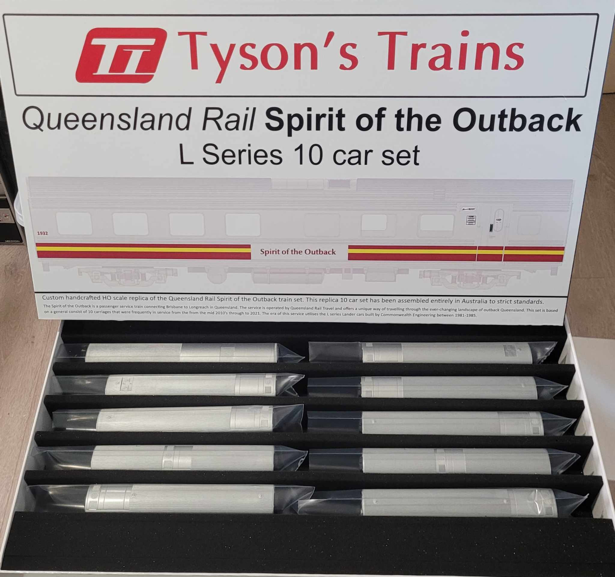 Ready To Run QR Spirit of the Outback 10 car set HOn3.5 Tyson's Trains