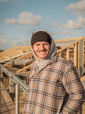 Halwyn owner Tom on site of Post & Beam's Construction