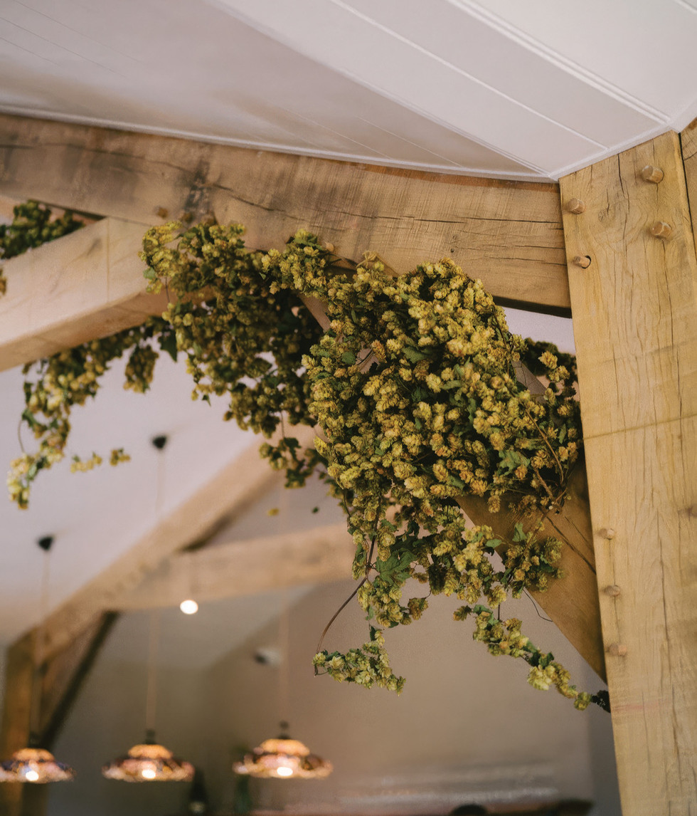 Hopps decorating Post & Beam's woodwork