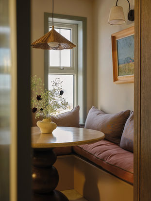 Cozy Nook dining area designed by Thirty Stories interior design studio based in Cornwall