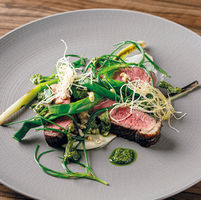 BBQ picanha, celeriac, smoked leeks and salsa verde Recipe by Paul Welburn of Fern Restaurant Nanstallon, Cornwall