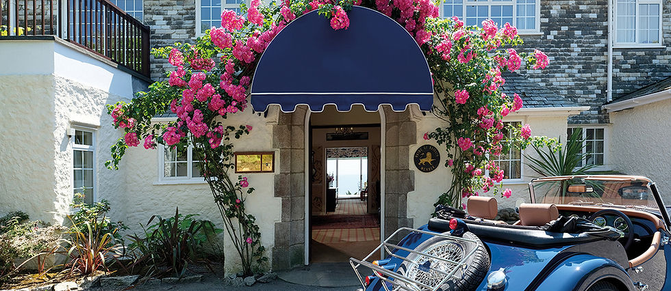 A charming entrance welcomes guests