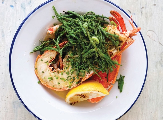 Half Lobster at Mackerel Sky Seafood bar in Newlyn