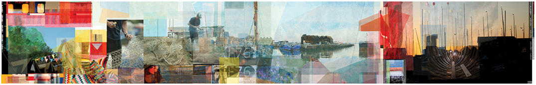 Phil Miller, Phil Miller photography, Phil Miller artist, Whitstable artist, Kent artist, Devon landscape artist, contemporary photography, collage artist, oil painter, multidisciplinary artist, British visual artist, photographic collage, landscape photography, geometric landscape painting, wooded landscapes, observational photography, everyday life in photography, service station photography, A303 landscapes, roadside Britain, Fleet Services, Welcome Break Fleet, M3 service station, Fleet collage, Canterbury City Council commission, South Quay Shed, Whitstable Harbour, harbour collage, fishing boats, craft and fishing imagery, commercial art commission, transient spaces, petrol station collage, gas station collage, Bus Shelter Devon, Sheppy Landscape, Sheppy Sunrise Fog, Water Park film still, Spring Static, Budleigh Salterton Beach Devon, contemporary British landscape, documentary-inspired art, self-taught painter, film and television background, commissioned collage artwork