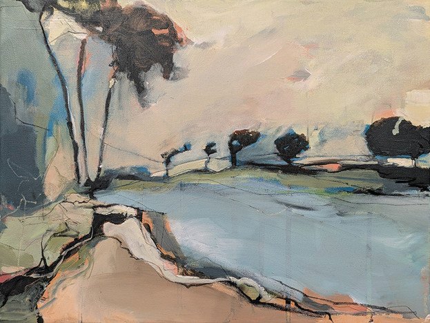 Installation views and artworks from What The Land Remembers at Cornwall Museum and Art Gallery, Truro, Cornwall, a major contemporary art exhibition celebrating women artists inspired by the Cornish landscape. Featured works include mixed media and oil paintings of Cornish seascapes, moorland and coastal light, alongside sculptural ceramics echoing weathered rocks and tidal textures. Artists include Ashleigh Anne, Amy Allbright, Charlotte Jones, Megan Gant, Natalie Day, Nina Brooke, Ruth Bateman, Sarah Woods, Sophie Carter and Tamsyn Trevorrow, with subjects spanning the Camel Estuary, Porthmeor, Hawkes Point and abstracted studies of land, sea and shifting light. The exhibition highlights contemporary Cornish art, landscape painting in Cornwall, coastal ceramics and creative practice rooted in Truro and across Cornwall, on show at Cornwall Museum and Art Gallery until August 2026.