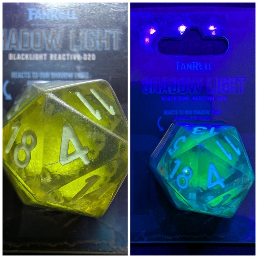 DICE POLYHEDRAL D20 SINGLE LIQUID CORE UV