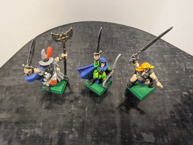 WARHAMMER QUEST FIGURES PAINTED APROX 6CM TALL X3