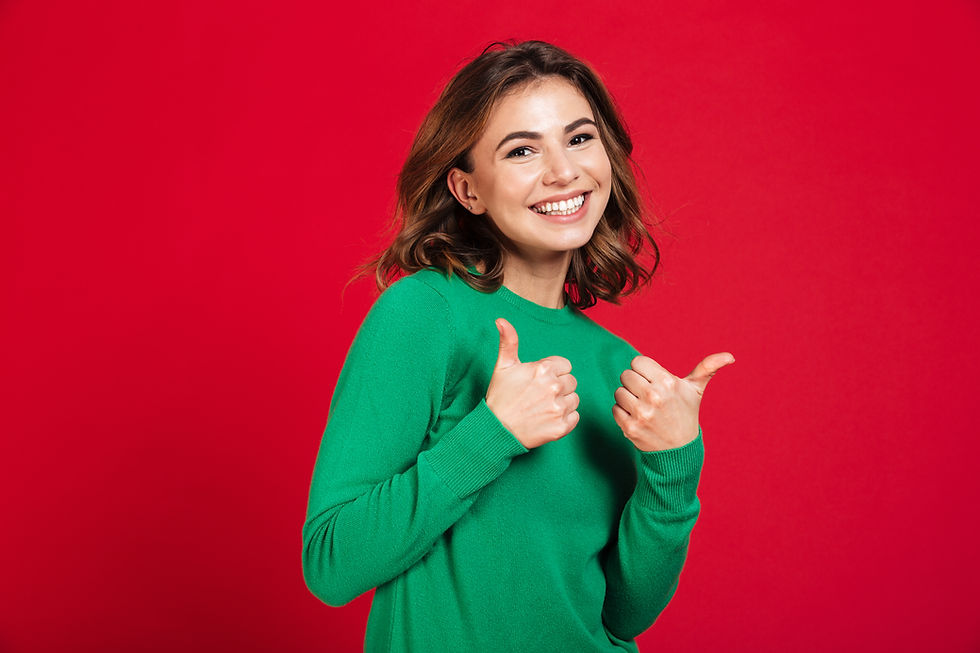 Mulher contente e Feliz