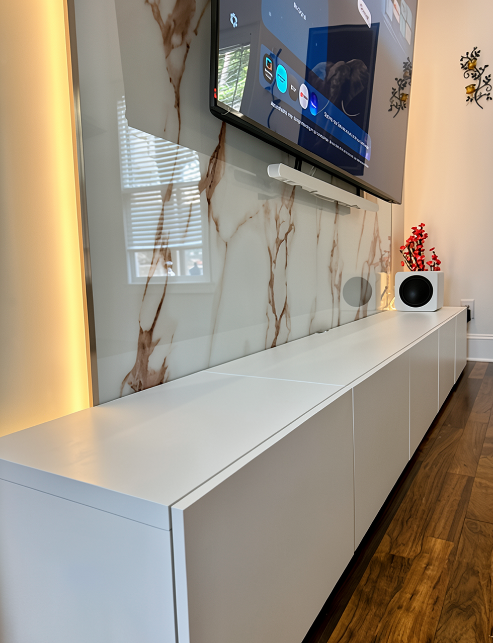 Custom accent wall installation in Tampa Bay