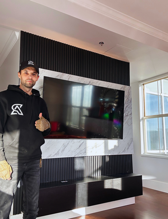 Modern media wall design in Tampa FL