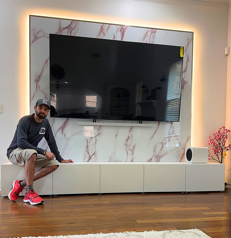 Marble TV media wall in Tampa Bay