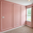Geometric accent wall with custom molding and painted finish in Wesley Chapel, FL