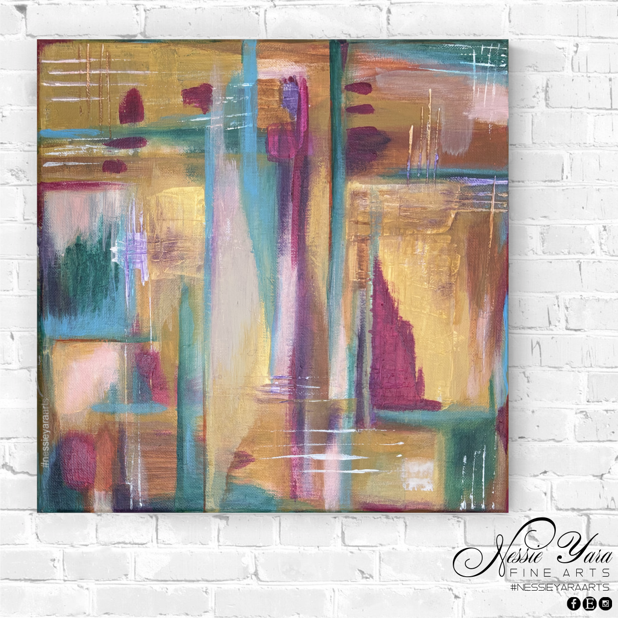 A soft murmur - Original painting by Nessie Yara - acrylic/canvas (12x12")