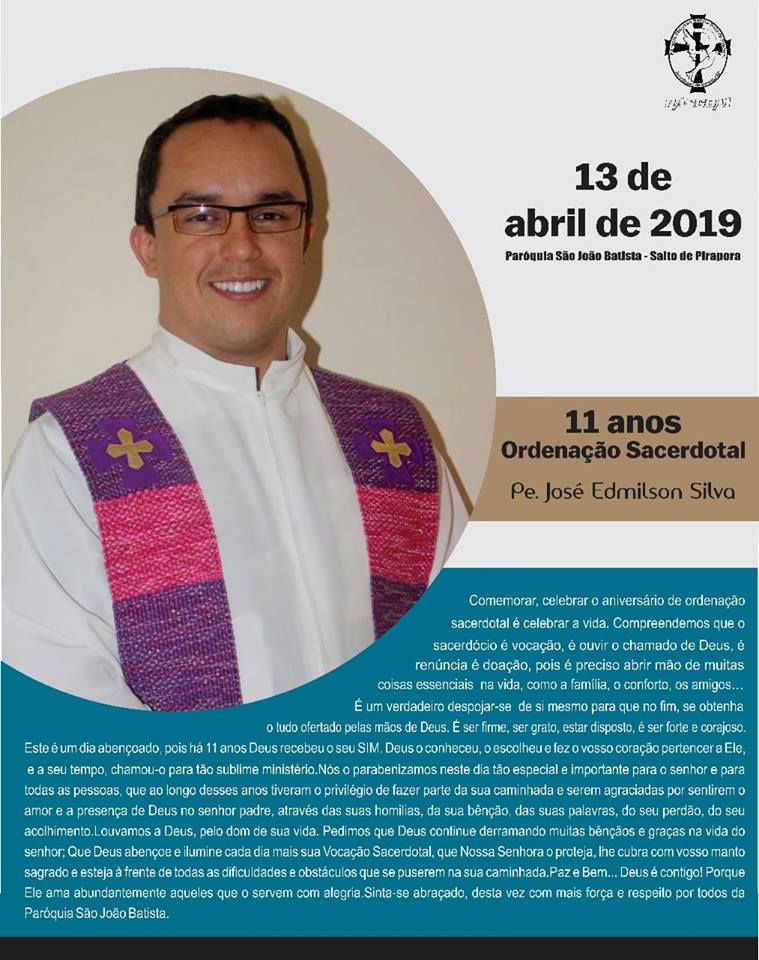 Parabéns Padre. Edmilson!