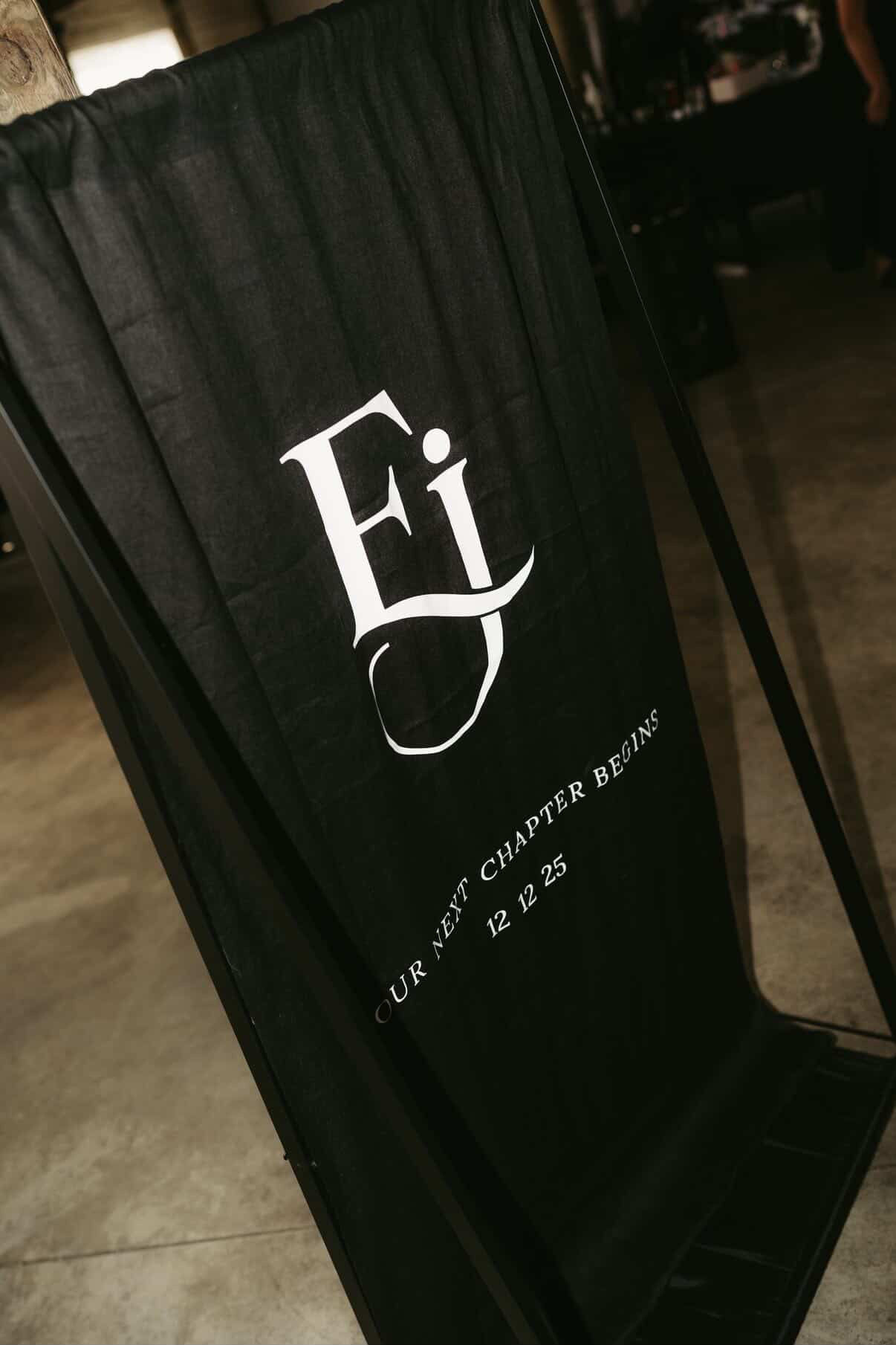 Linen Welcome Sign - Initials