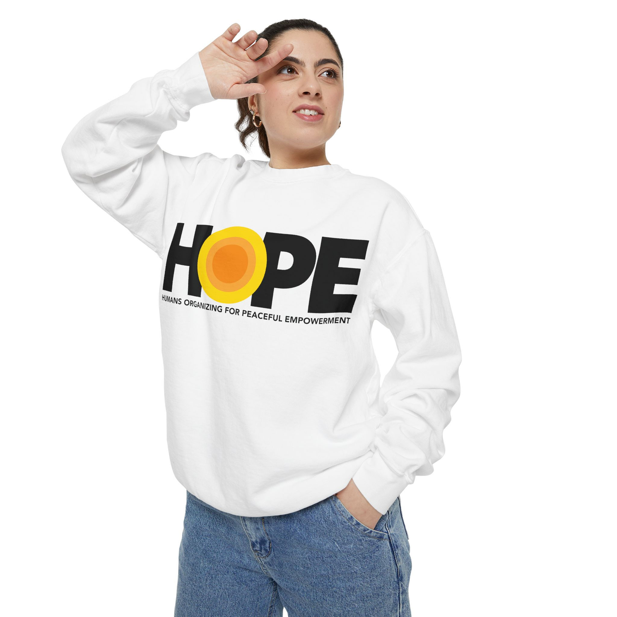 Hope Sweatshirt — Sunburst 'HOPE' Graphic Crewneck