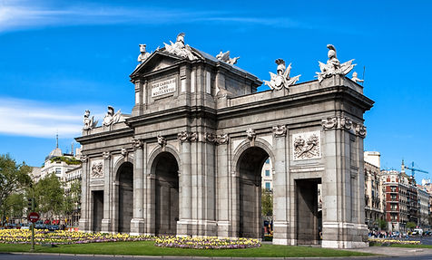 Neoclassical triumphal arch built in 1778 for Carlos III. Icon of Madrid, facing Retiro Park.