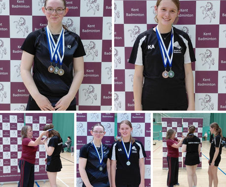 Medals galore for Amy and Katie in the U18's at the Kent Restricted in September